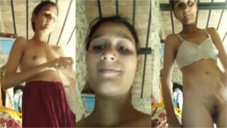 Graam er choto dudhwali kumari meye taar premik er jonno dress-up khele