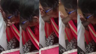 Bengali didi submits to her boss by opening her mouth for BJ